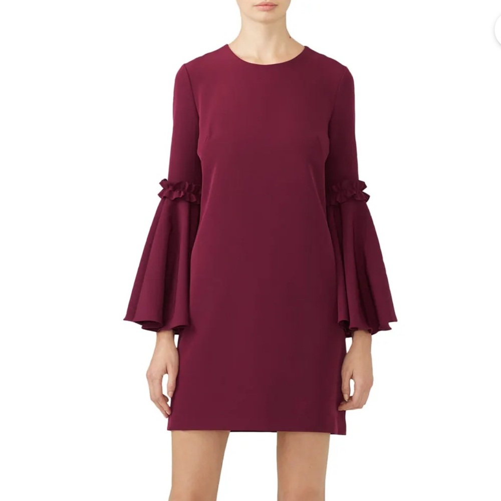 Milly Cady Bell Long Sleeve Dress in Wine